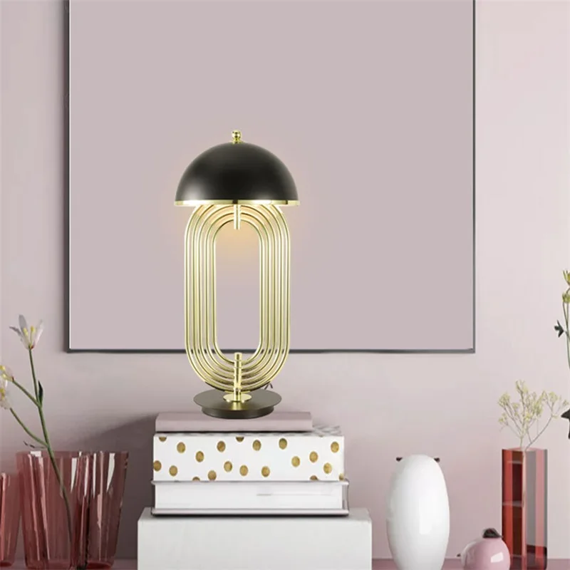 BERTH Modern LED Lamp Table Design E27 Black and Gold Creative Desk Light Home Decorative For Foyer Living Room Office Bedroom