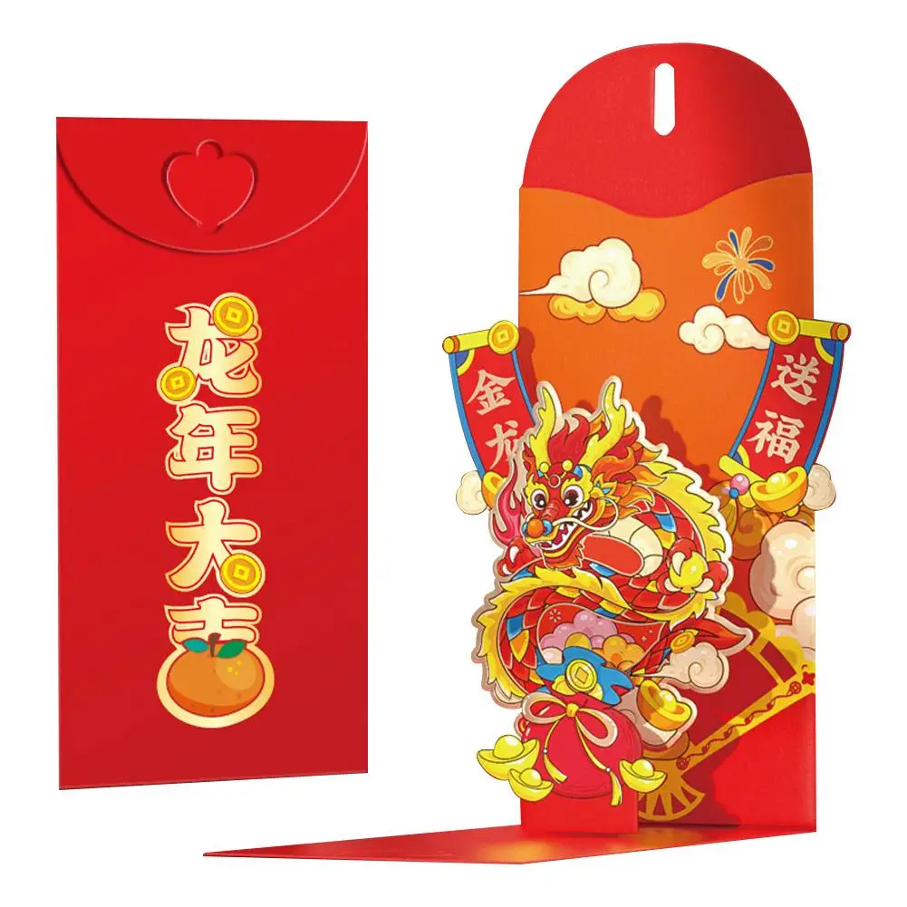 2024 Hongbao Dragon Year Red Envelopes Chinese Style Money Year Envelopes Money Packets Red Bags Envelopes New Lucky I8u8