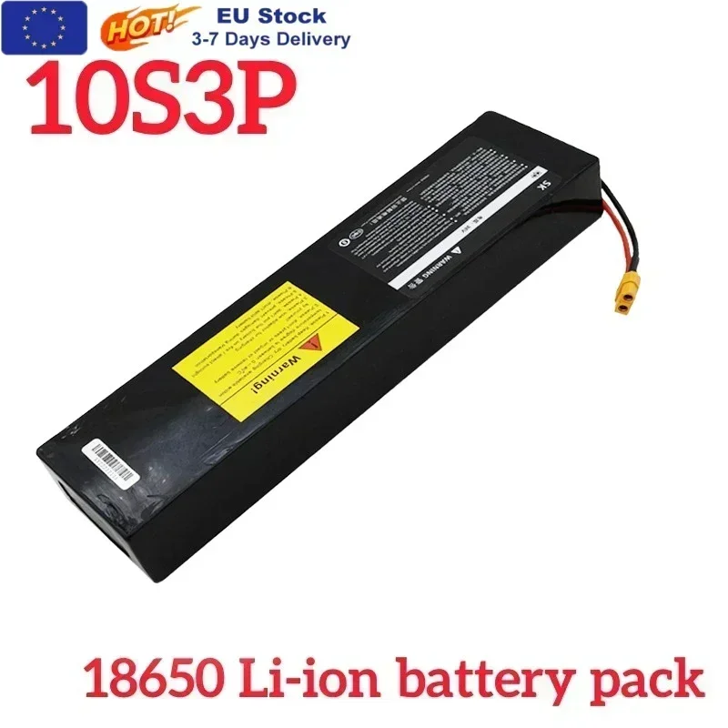 36V 100Ah Wiederaufladbarer Lithium-Akku 18650 10S3P 1000W Leistung Modifizierter 36V Elektroroller-Akku mit BMS, XT60 JST
