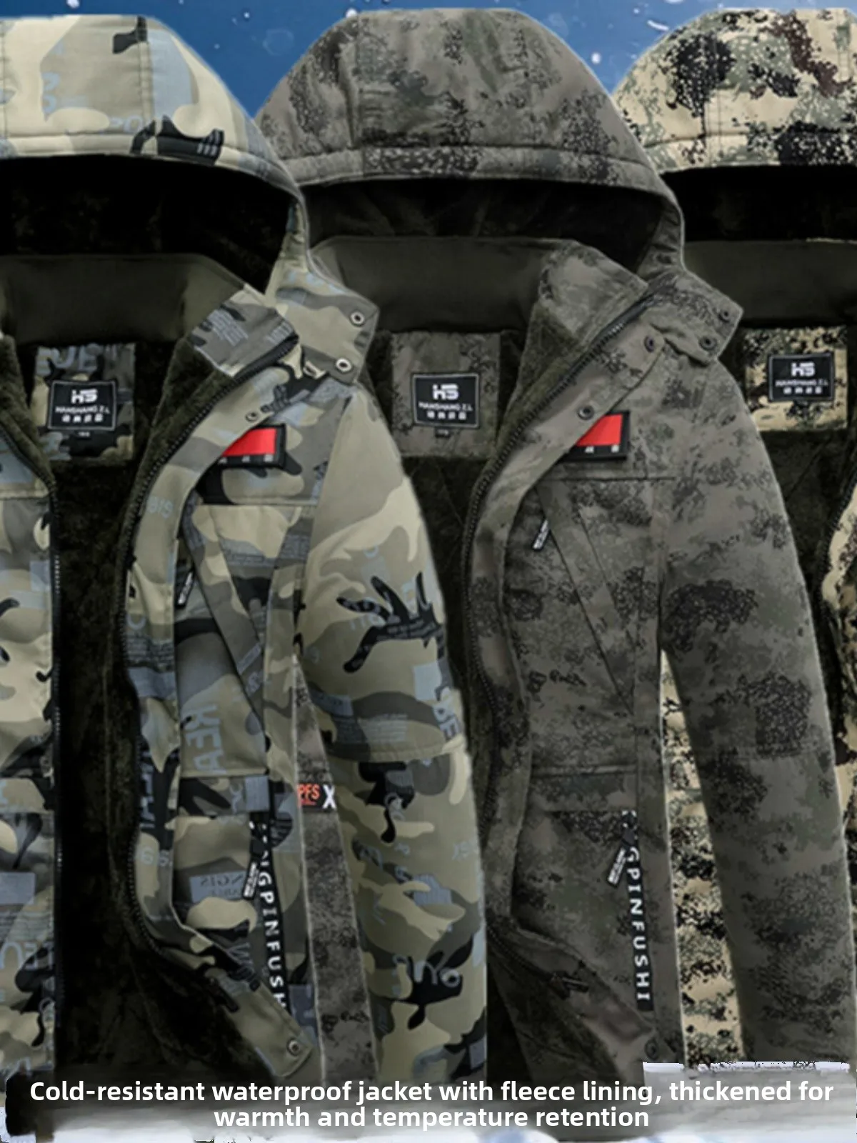 

Waterproof Camouflage Thiened Work Cotton Jaet Men's Winter Coat Fce Lined Labor Protection Cotton Padded Cold Resista...