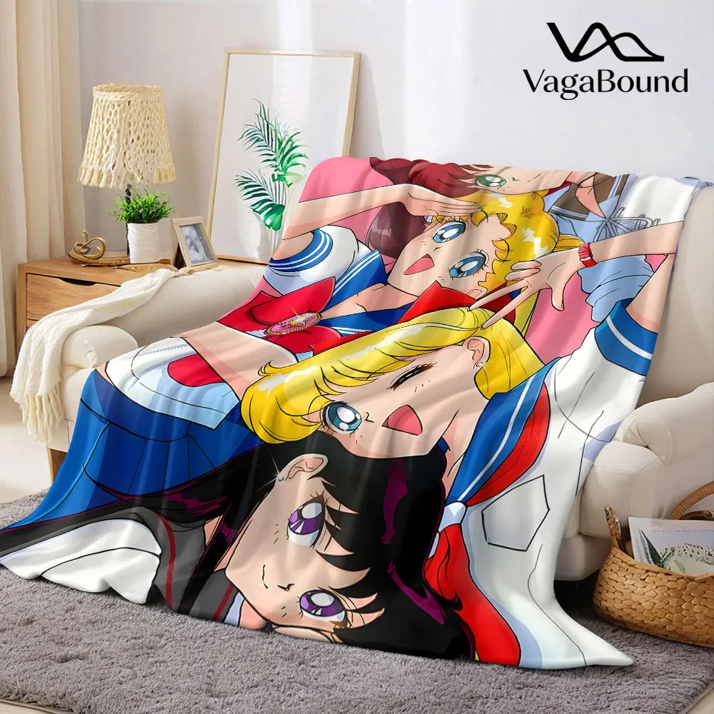 Couverture en flanelle Anime S-Sailor-s M-Moon, parfaite pour le canapé, le bureau, le lit, les voyages, le sommeil, la lecture, la détente, le camping, utilisation quatre saisons