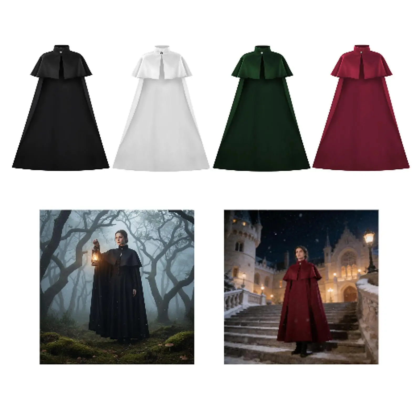 

Halloween Cape Clock Long for Women Men Scary Outfit Accessories Dressing up Classic for Themed Gathering Performance Events