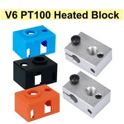 E3D V6 PT100 Heated Block With Sock V6 Heat Block Silicone Sock Warm Keeping Cover Protective Socks 3D Printer Parts