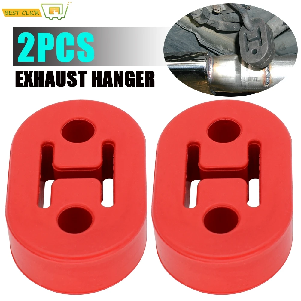 2X Heavy Duty Rubber Exhaust Muffler Tail Pipe Mounting Holder Brackets Hanger Insulator Replacement For Ford Kia VW Renault