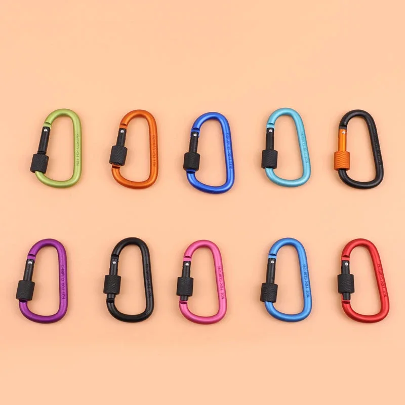 Random Color Aluminium Alloy Carabiners Camping Safety Buckles Outdoor Sports Bottles Backpack Keychain Button Hiking Hooks #8