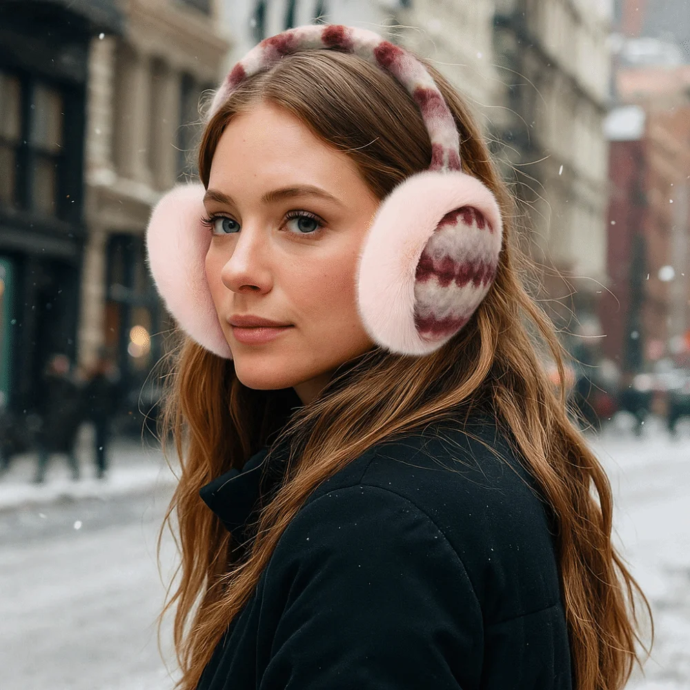 Fashion Foldable Plushes Earmuffs Windproof Thicken Cute Ear Cover Elastic Adjustable Winter Ear Warmer Outdoors Activities