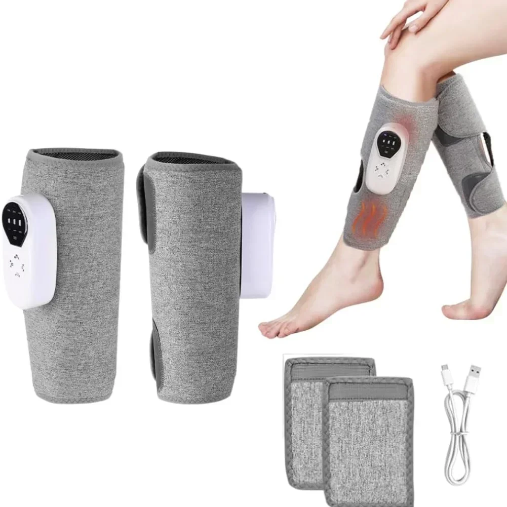 Wireless Leg Massager 2 PCS with Smart Display Control 3 Heat Settings and 3 Modes for Targeted Calf and Thigh Muscle Recovery