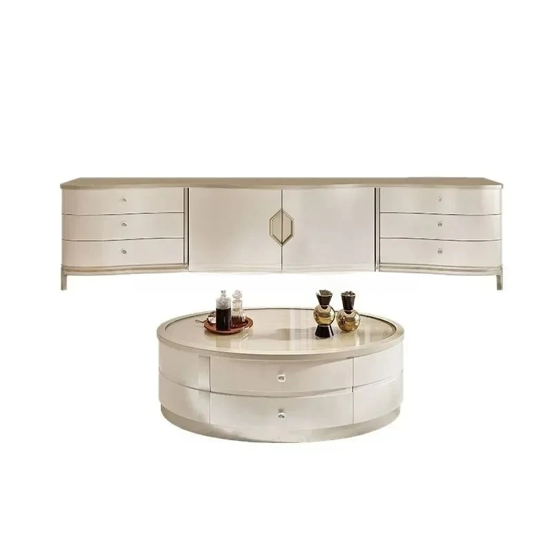 b1 Combination TV Cabinet Coee Table Modern Simple Living Room Small Apartment Floor Cabinet Tall TV Stand