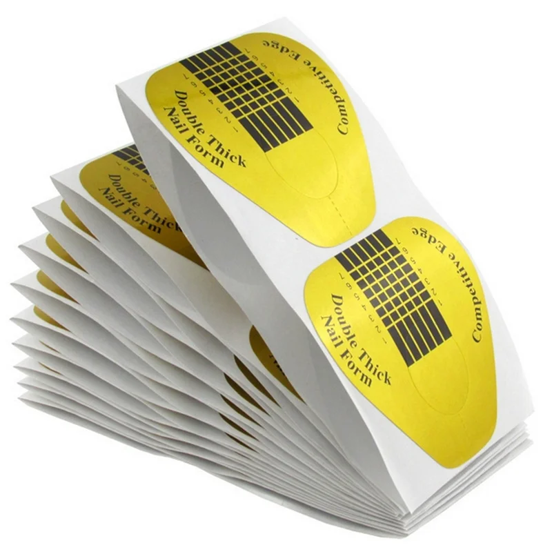 100/200/500Pcs Acrylic UV Gel Extension Curl Form French Nail Form Tips Nail Gel Sticker Art Guide Mold Acrylic Manicure Tool