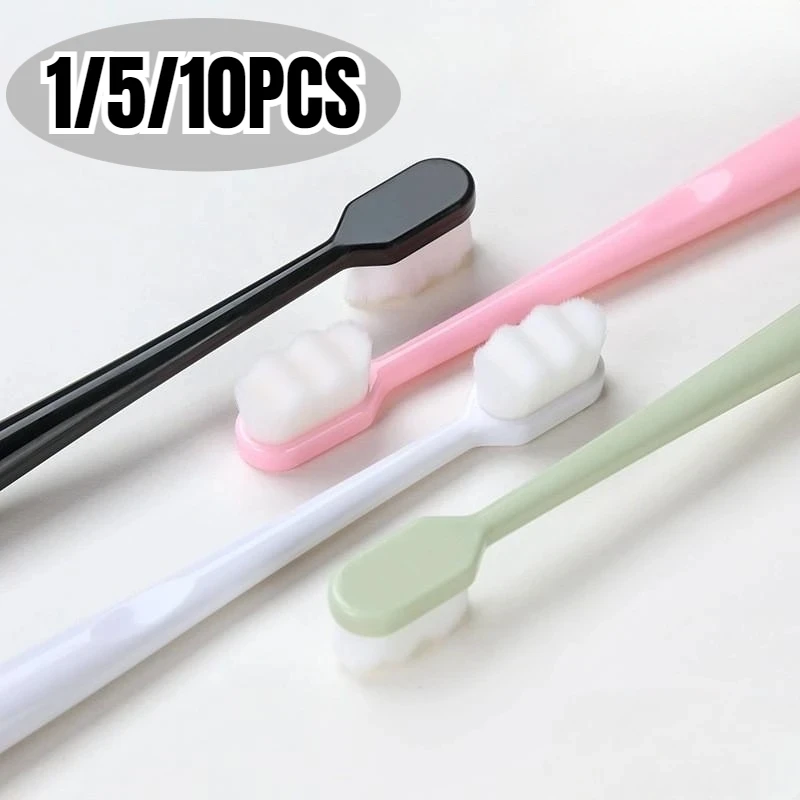 Ultra Fine Soft Bristled Toothbrush Million Nanometer Bristles Gentle Adults Deep Cleaning Portable Travel Oral Care Tool