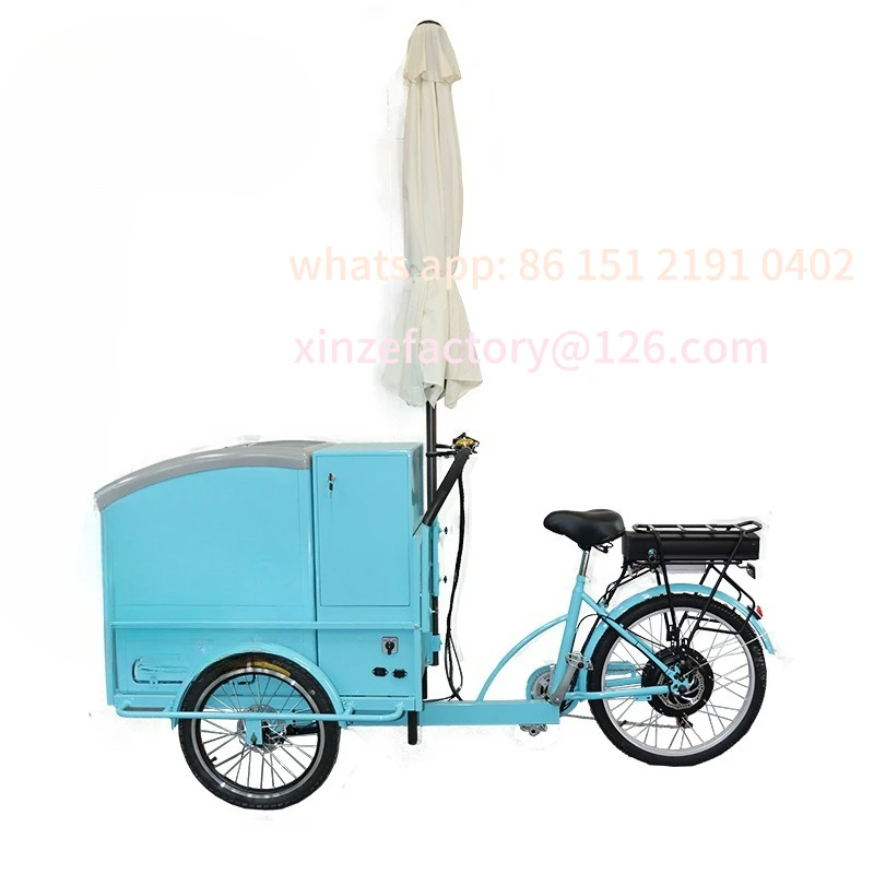 

Customizable 2025 Inverted Donkey Outdoor Mobile Stall Tricycle with Power Supply Refrigerated Frozen Ice Cream Ice Cream Sellin