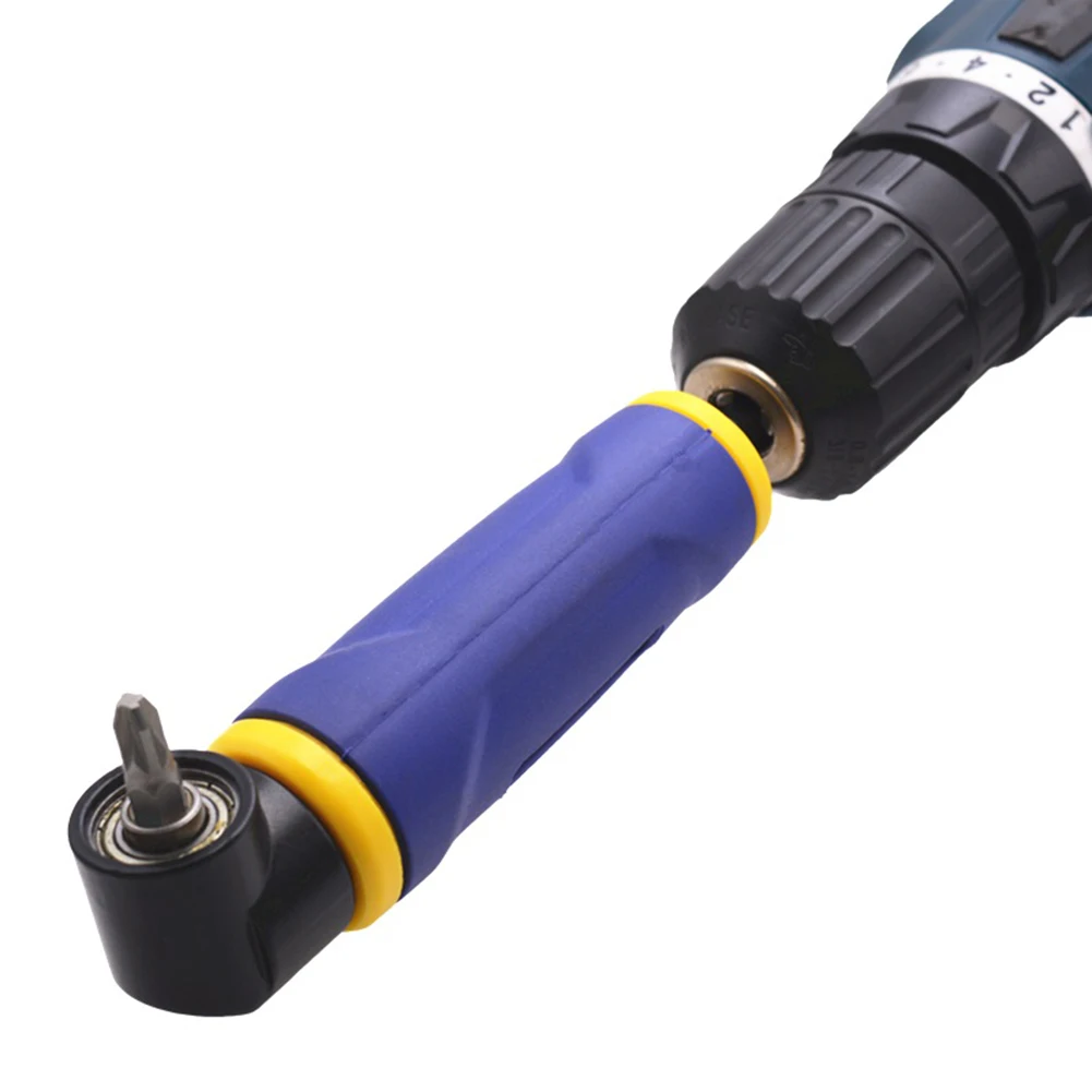 Attacco ad angolo retto da 1/4 di pollice Adattatore per supporto di estensione per cacciavite per trapano a risparmio di manodopera Mandrino per trapano elettrico angolare