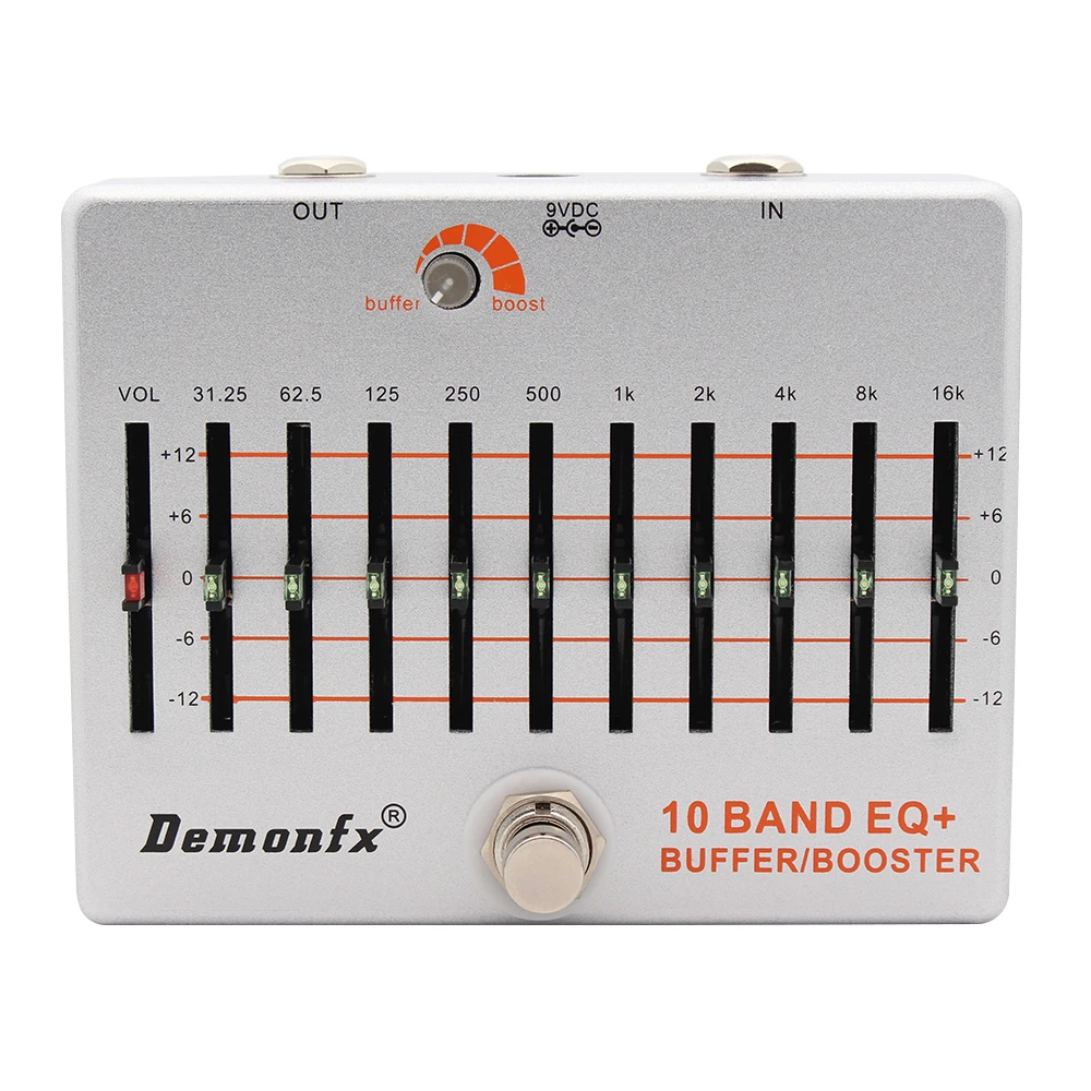 

Demonfx 10 Band EQ+ Buffer Boost Guitar Bass Effect Pedal Equalizer Buffer Boost