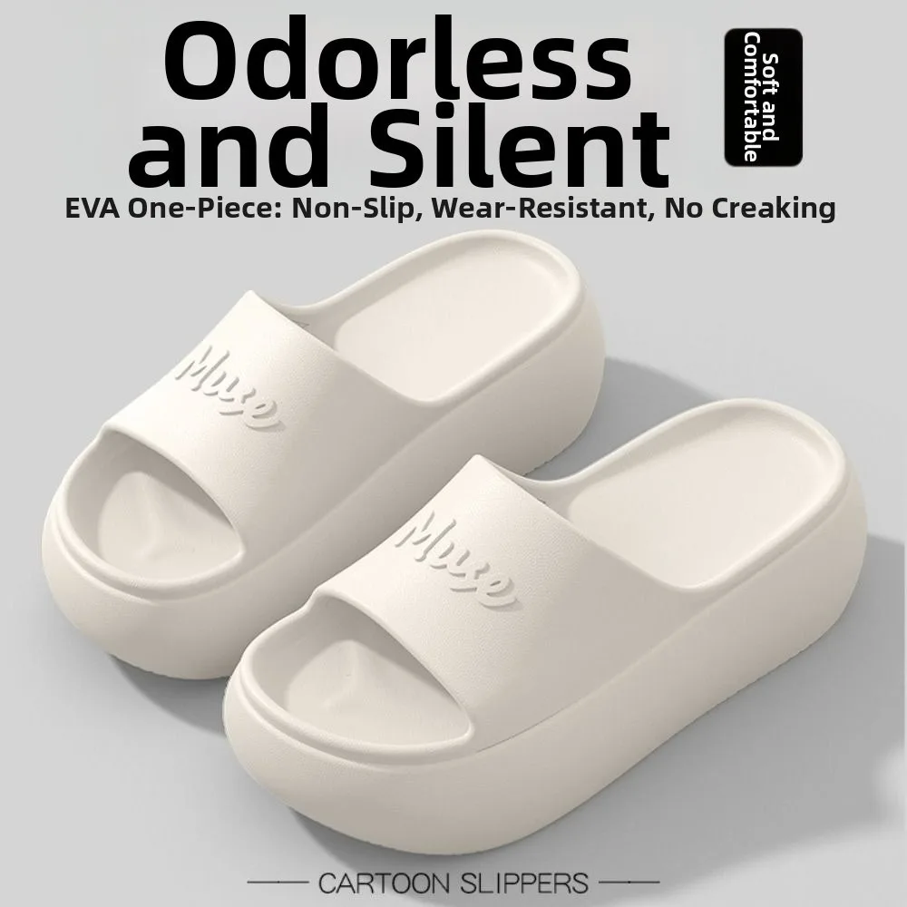 Casual Non-slip Thick Sole Slippers Height Increasing Comfort Home Slippers Summer Style Bathroom Slippers Summer Outdoor