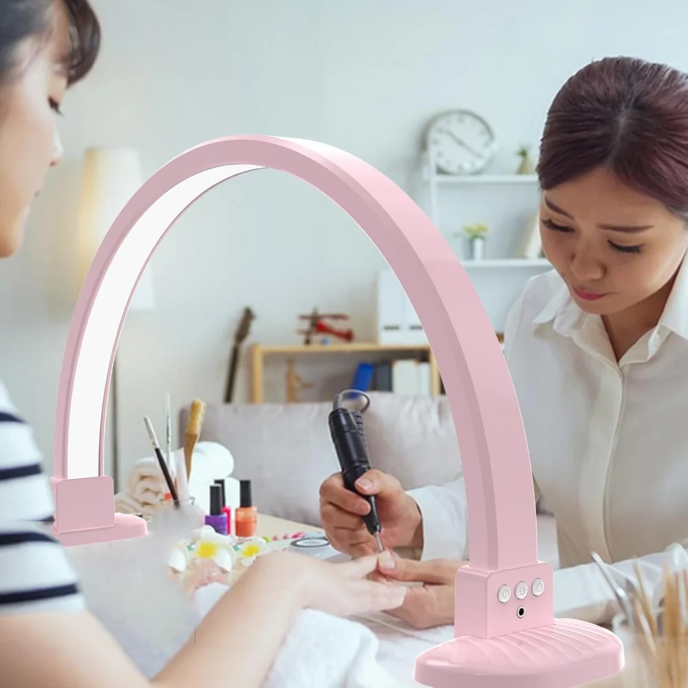 

Half Moon Nail Desk Lamp, 29 Inch, 48W LED, Adjustable Color Temperature, White