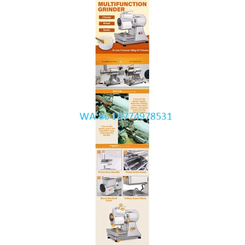 Wmwmnu for Masuri Cheese Shredder Efficient Multi-Function Cheese Nut Bread Crumbs Grinder Bakery Use New