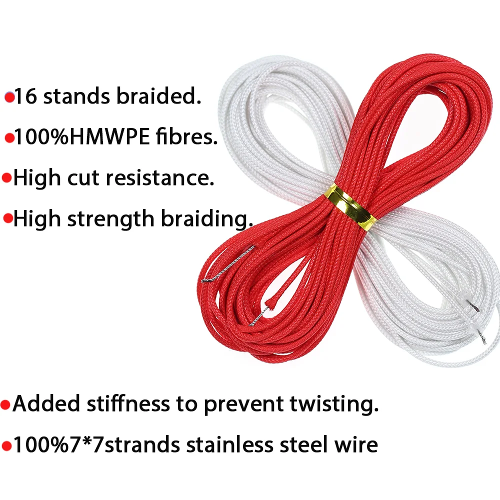 Lionriver High strenth Assist braided Stainless Steel Wire Core  Fishing Line Fishhook Lure Braid Line Fishing Accessorie