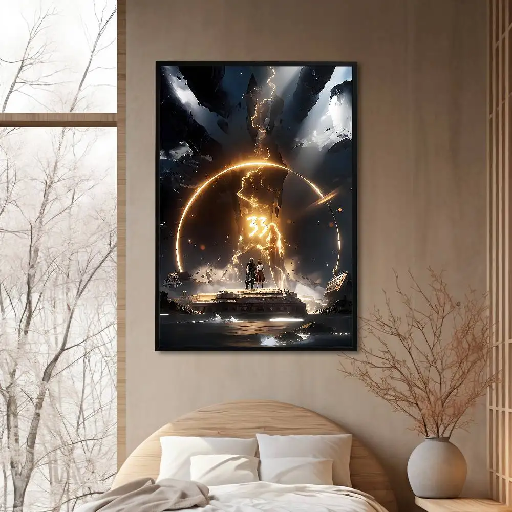 C-Clair Obscur E-Expedition 33 Poster HD Art Sticky Wall Waterproof Home Living Room Bedroom Bar Aesthetic Decoration