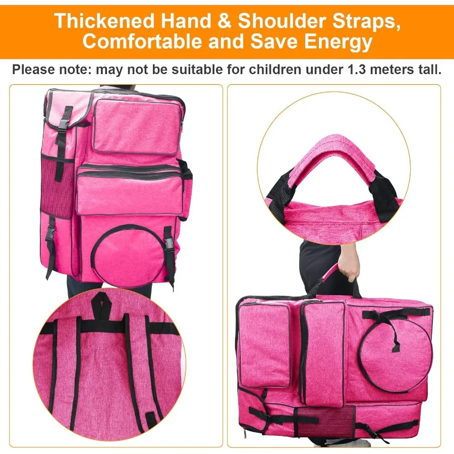 20 x 26 Canvas Art Portfolio Backpack for Outdoor Travel and Drawing: Large Capacity Carry Bag with Dedicated Compartments for