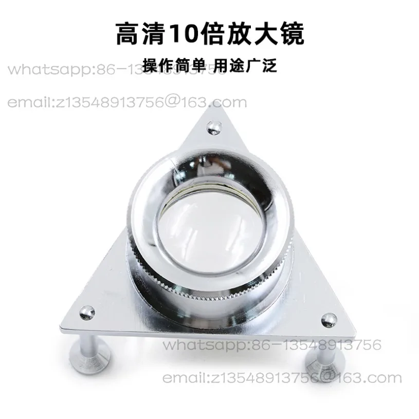 

10-кратная лупа высокой четкости, треугольная лупа с драгоценными камнями, прямые продажи с завода
