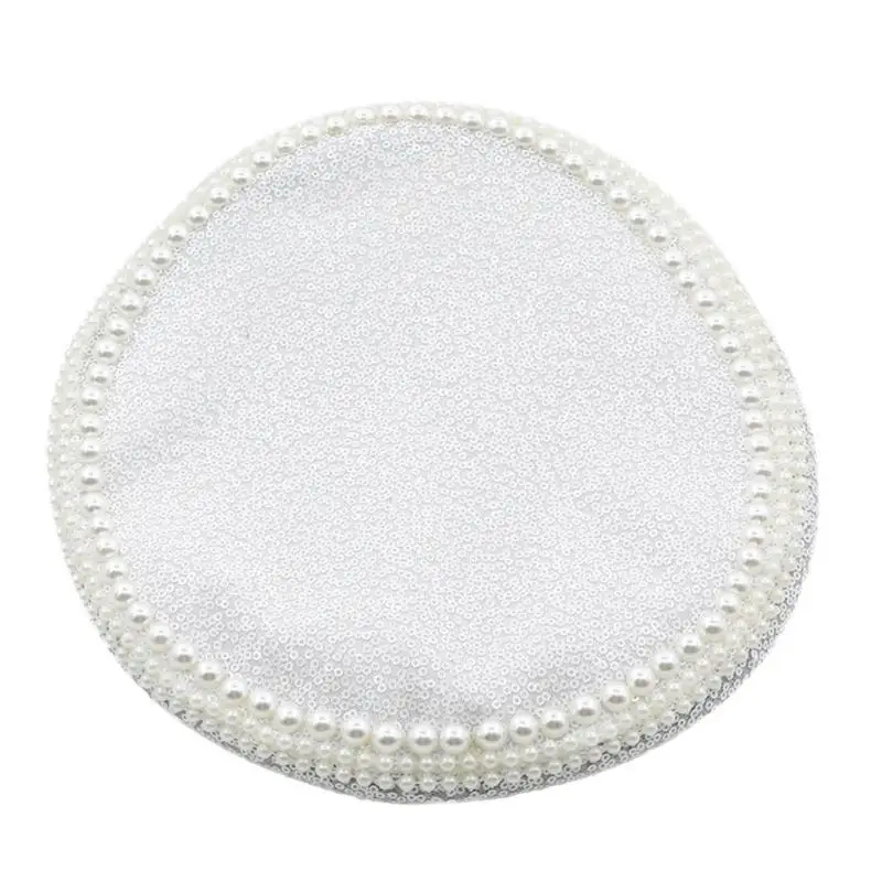 

31BB Gleaming Hat Sparkly Captain Hat Pearls Sailor Hat for Music Festivals