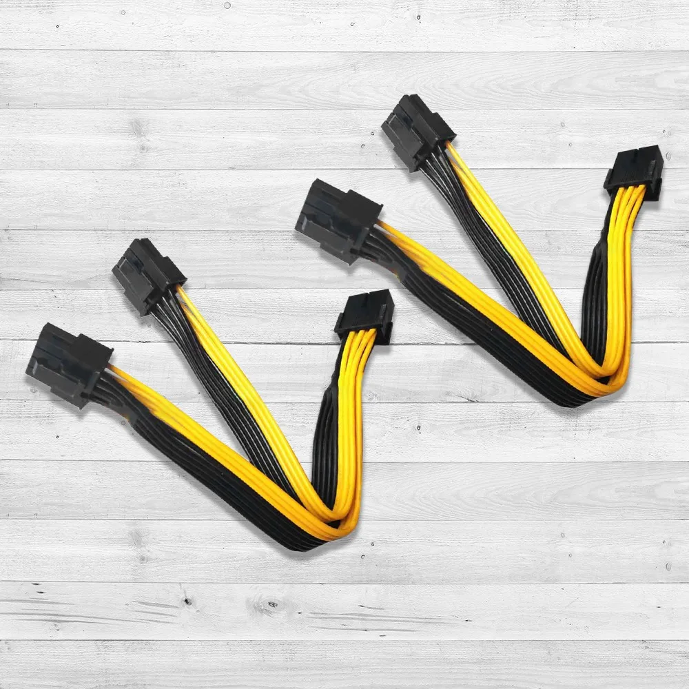 CPU 8Pin to Image Video Card Dual PCI-E PCIe 8Pin (6Pin + 2Pin) Power Distributor Cable 20cm 4Pcs