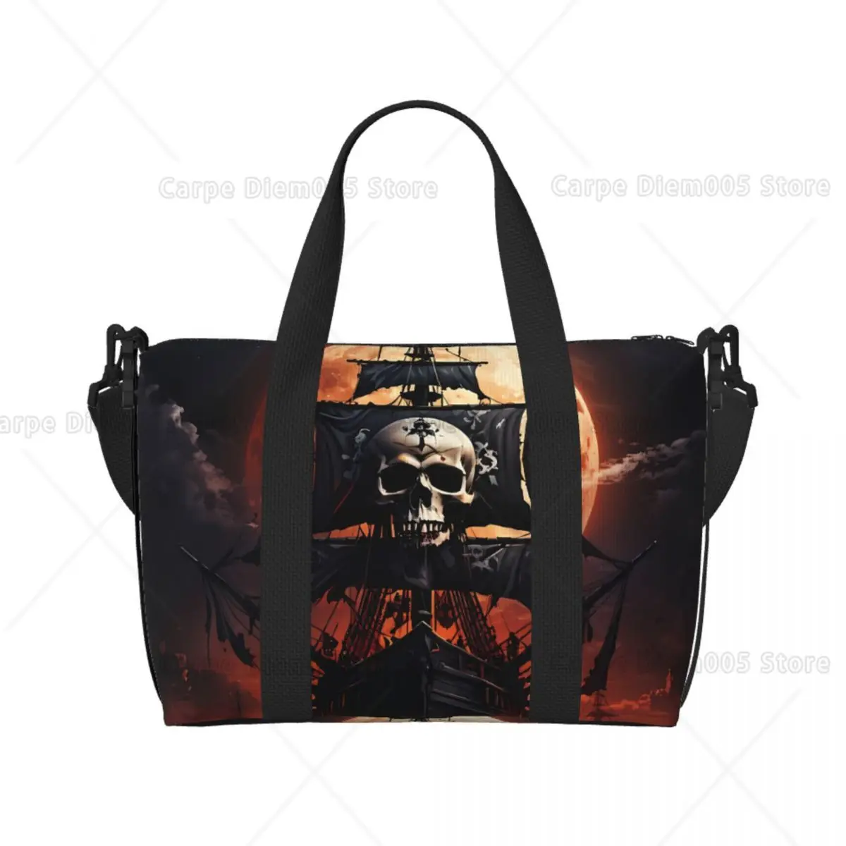 

Hand Tote Bag Pirate Ship Gothic Gym Sports Carry on Luggage Travel Overnight Bag Designer Bags Unisex Duffle Bag
