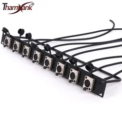 1pc Waterproof 3Pin XLR Female Chassis Socket+Audio Shielded Cable-Free Welding,Customized 1U Cabinet Panel 8 Way Jumper Rack