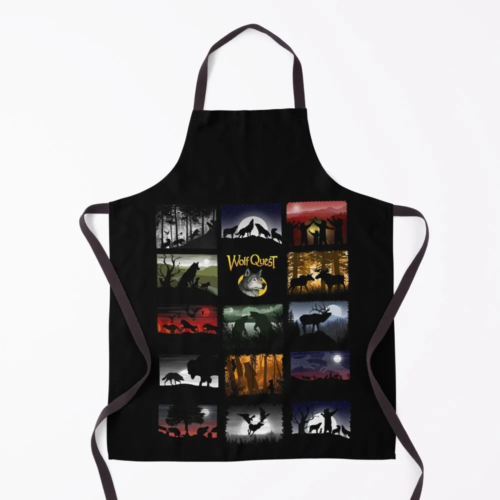 

Mosaic of WolfQuest Dreams Apron Customizable For Home Accessories New year's Apron