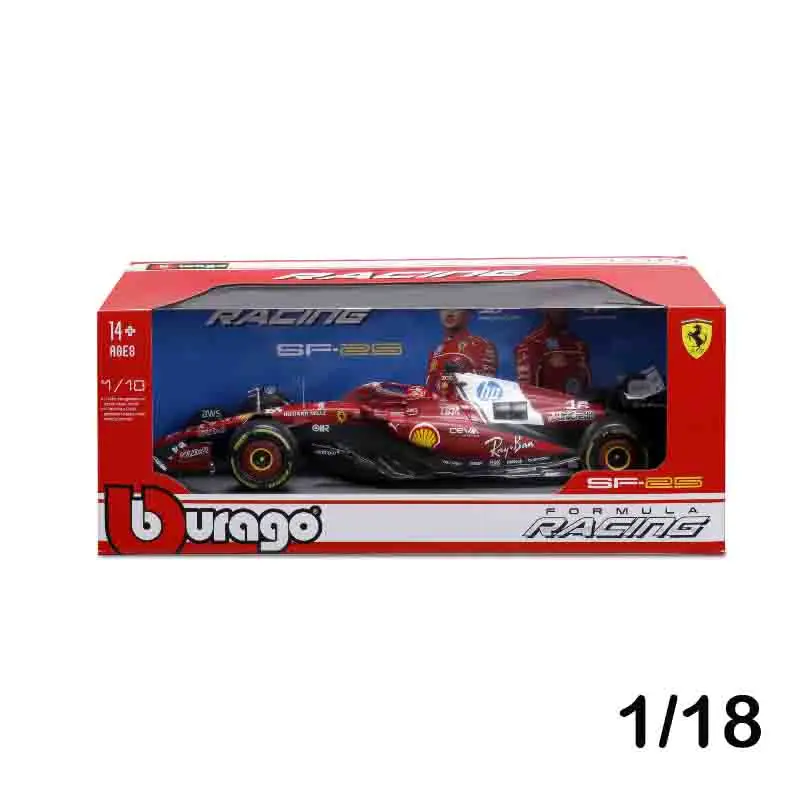 Bburago 1:18 2025 F1 Ferrari SF25 Druckguss-Modellauto aus Legierung # 44 Lewis Hamilton # 16 Charles Leclerc Sammlerstück als Geschenk für F1-Fans – Detail 1