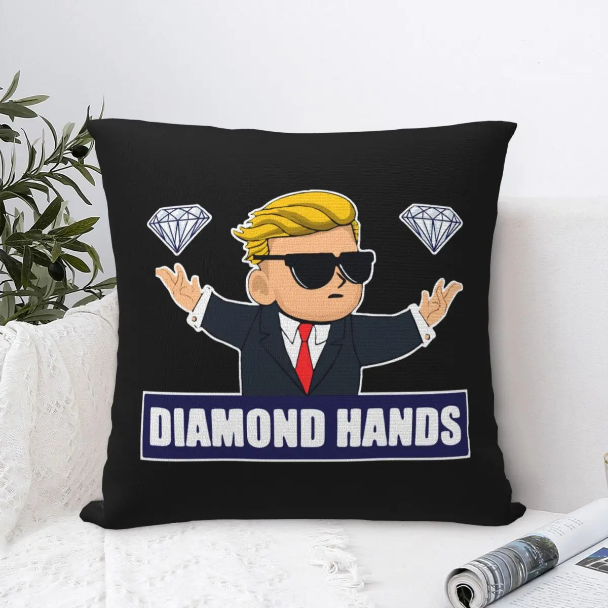 Reddit Wallstreetbets WSB Pillow Case Bitcoin Cushion Cover Awesome Zippered Decorative Pillowcase for Seat 40x40cm