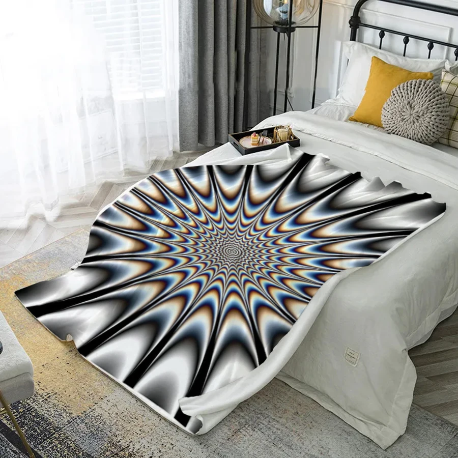 

Abstract Pattern Blanket Microfiber Flannel Cover Blanket Bedroom Living Room Sofa Soft And Comfortable Home Decoration