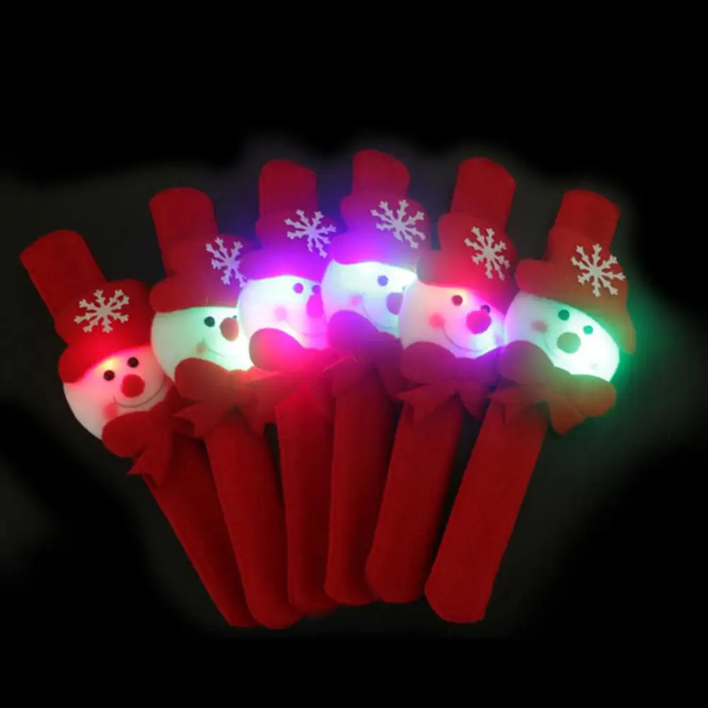 

Slap Circle Lightweight Funny Velvet Cloth Christmas Glow Slap Bracelets LED Light Circle Bracelet Wrist Band Party Wrist Bands