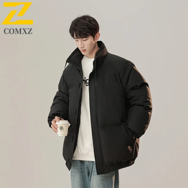 2025 New Cotton Coat Casual Fake Two Piece Hooded Lightweight Parka Premium Street Style Cold Resistant Autumn Winter Garment