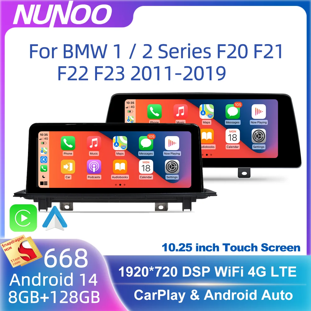 Qualcomm 668 Wireless Carplay Screen For BMW 1 2 Series F20 F21 F22 F23 2011-2019 Car Multimedia Player GPS Stereo Navigation