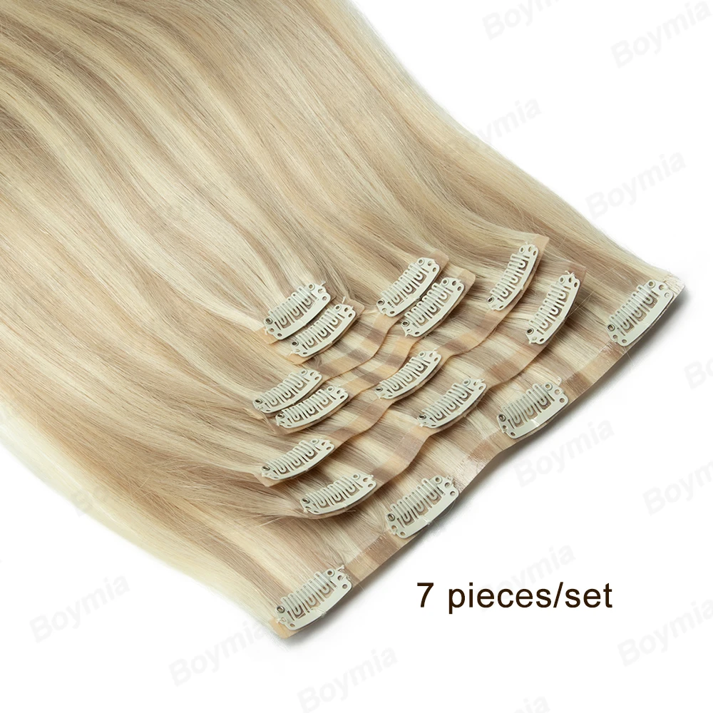 

Invisible PU Clip In Extension Human Hair Seamless PU Clip in Hair Extensions Real Natural 7Pcs 12-24inch Remy Clip on Hairs