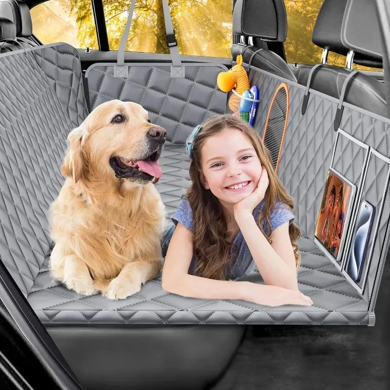 

Geotick Back Seat Extender for Dogs, Backseat Dog Cover with Hard Bottom Waterproof Dog Hammock for Car Pet Backseat Protector