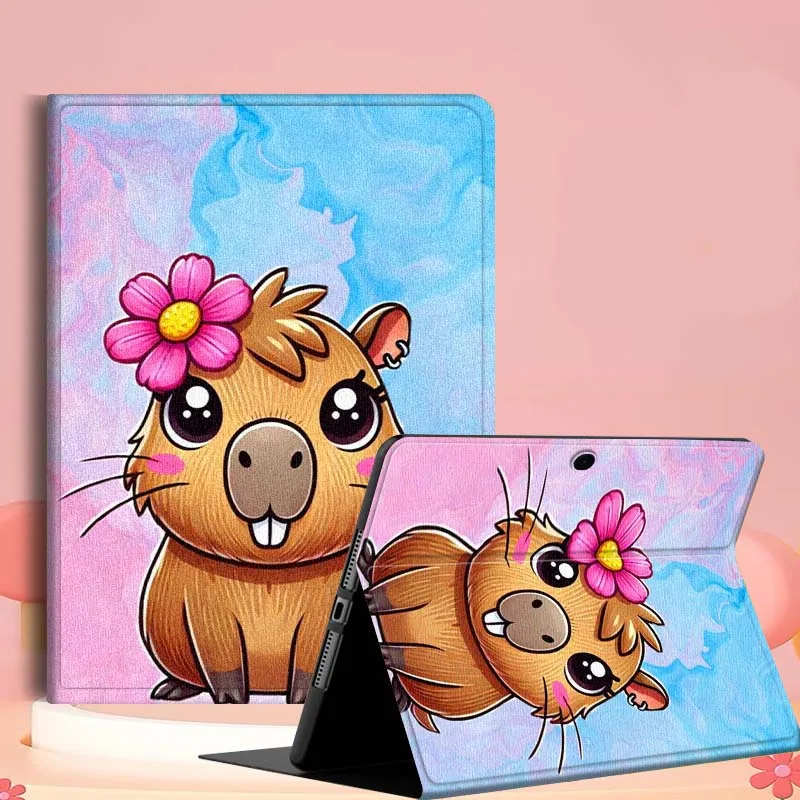 كابيبارا الملونة الكرتون القط ل ممن لهم الوسادة 2 3 4 Neo Air SE X Pro 10.36 11 11.4 11.61 12.1 13.2 بوصة 2025 حافظة كمبيوتر لوحي قابلة للطي