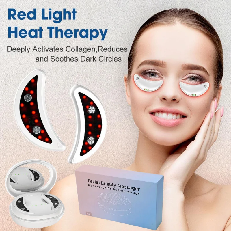 

Портативный 3-уровневый микротоковый прибор для ухода за кожей вокруг глаз, устраняющий морщины, массажер для глаз с красным светом, удаляющий мешки под глазами и темные круги