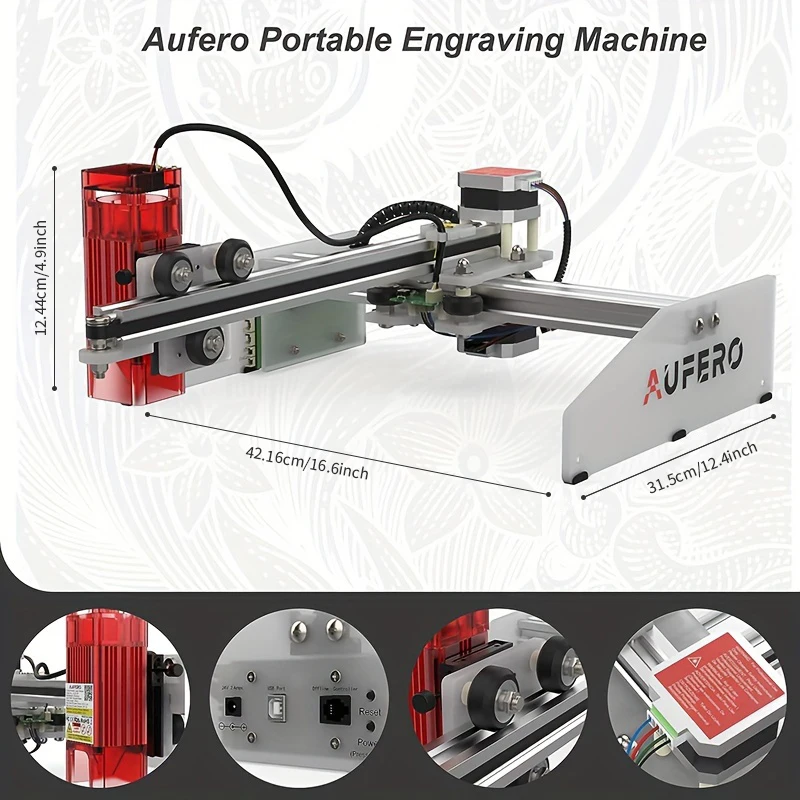 Aufero AL1 1,6 W/2,6 W/3,6 W/5,6 W máquina de grabado láser cortador CNC de escritorio de alta precisión para papel de cuero de madera