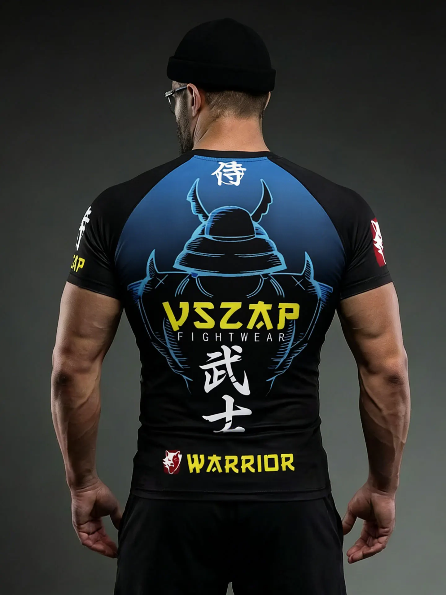 VSZAP Digital 3D Printed Men's MMA Short Sleeve T-Shirt Quick Dry for BJJ Jiu Jitsu Muay Thai Sanda Training Top
