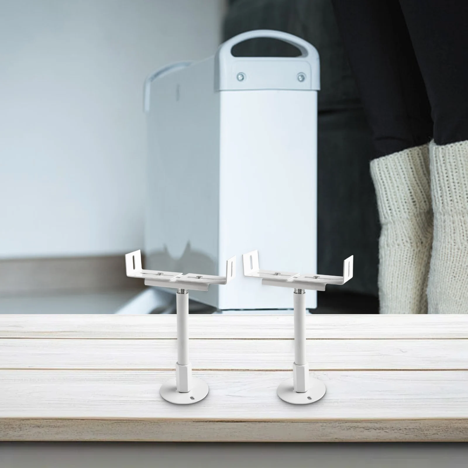 2pcs Adjustable Radiator Bracket For Cast Iron Radiator Floor Support Height 11-36cm Aluminum Underfloor Heating Accessories