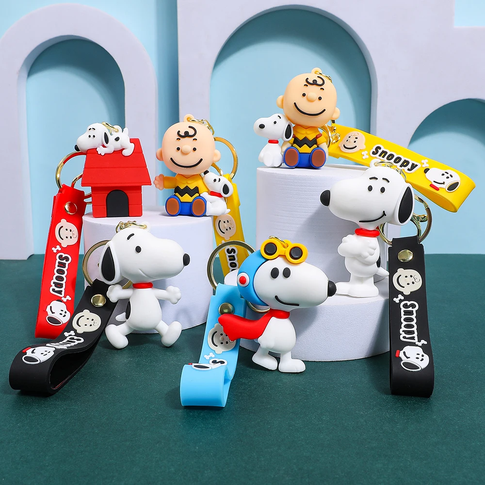 Llavero 3D de Snoopy y Charlie Brown, 6 Estilos, Figura de Dibujos Animados, Colgante para Mochila, Accesorio para Llaves de Coche, Regalo Perfecto para Fans