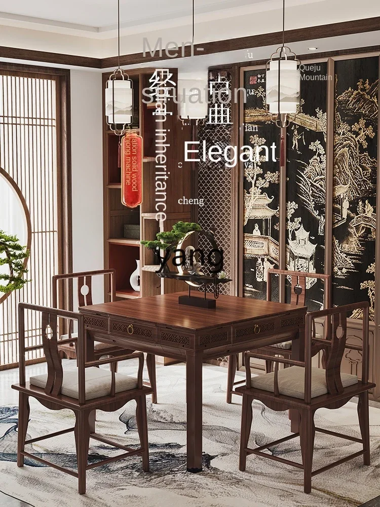 CX Imitation Solid Wood Mahjong Machine Automatic Household Roller Coaster Dining Table Dual-Use