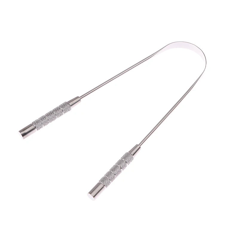 Raspador de lengua de acero inoxidable para reducir el mal aliento, limpiadores de lengua, raspadores de Metal, limpiador de lengua para frescura, 1 unidad