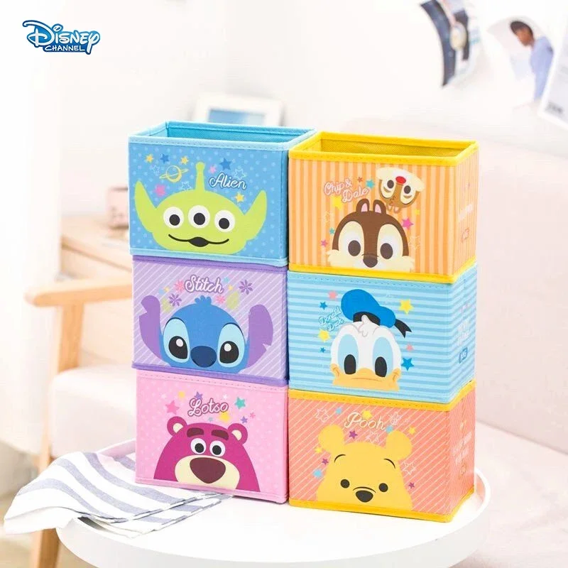 Disney Stitch Donald Duck Storage Basket Folding Eco-Friendly Multifunctional Storage Bag Cute Cartoon Party Gift Bag Packaging