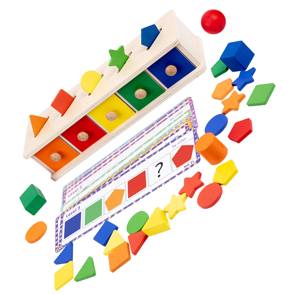 

Matching Box Colorful Shape Cognition Toy Educational Wooden Toy Toddler Learning Toys Fine Motor Skills