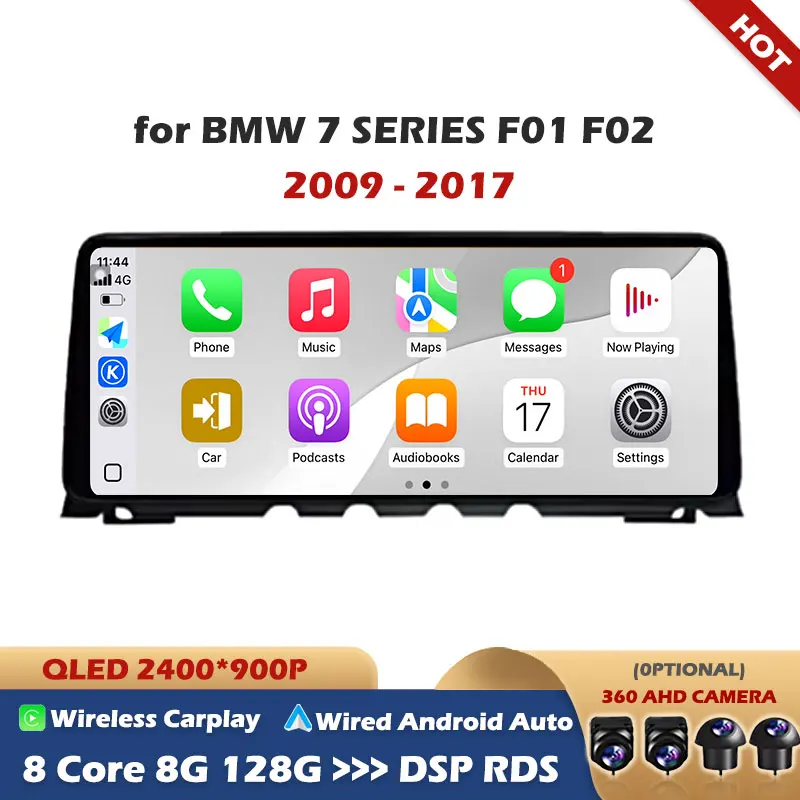 

Android 15 для BMW 7 SERIES F01 F02 2009-2018 CIC NBT System 12,3 '' GPS Navi 4G Carplay BT Автомобильный радиоприемник Аудио Мультимедийный плеер