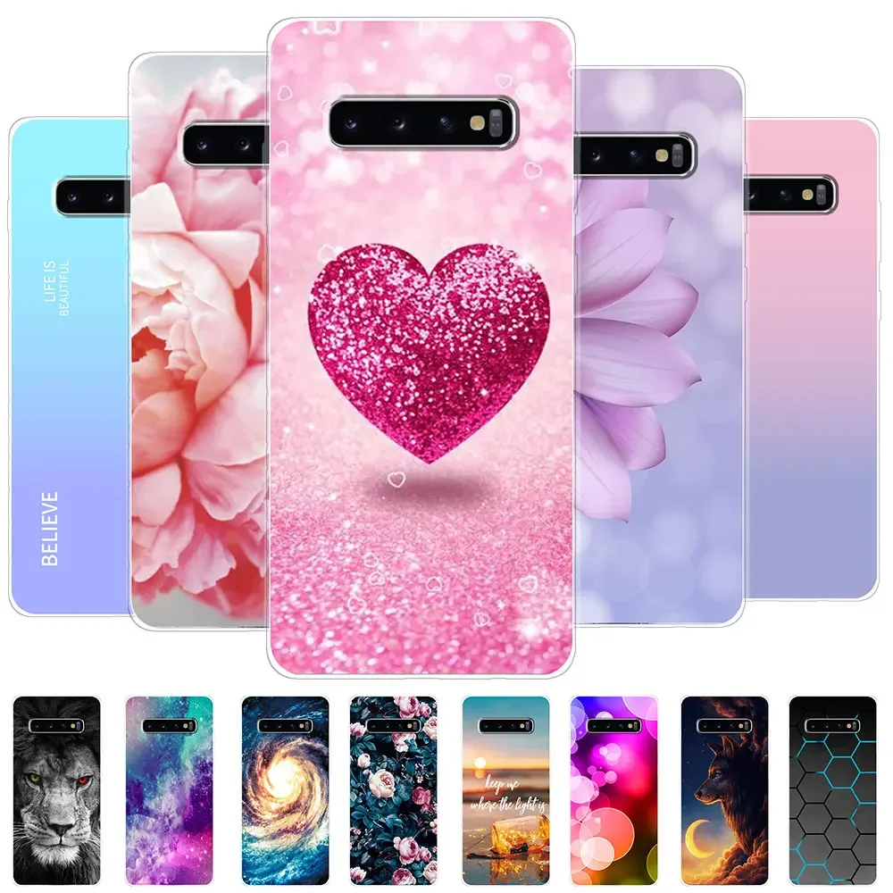 Coque souple transparente en silicone TPU pour Samsung Galaxy S10 Plus S10e, étui en marbre pour téléphone portable