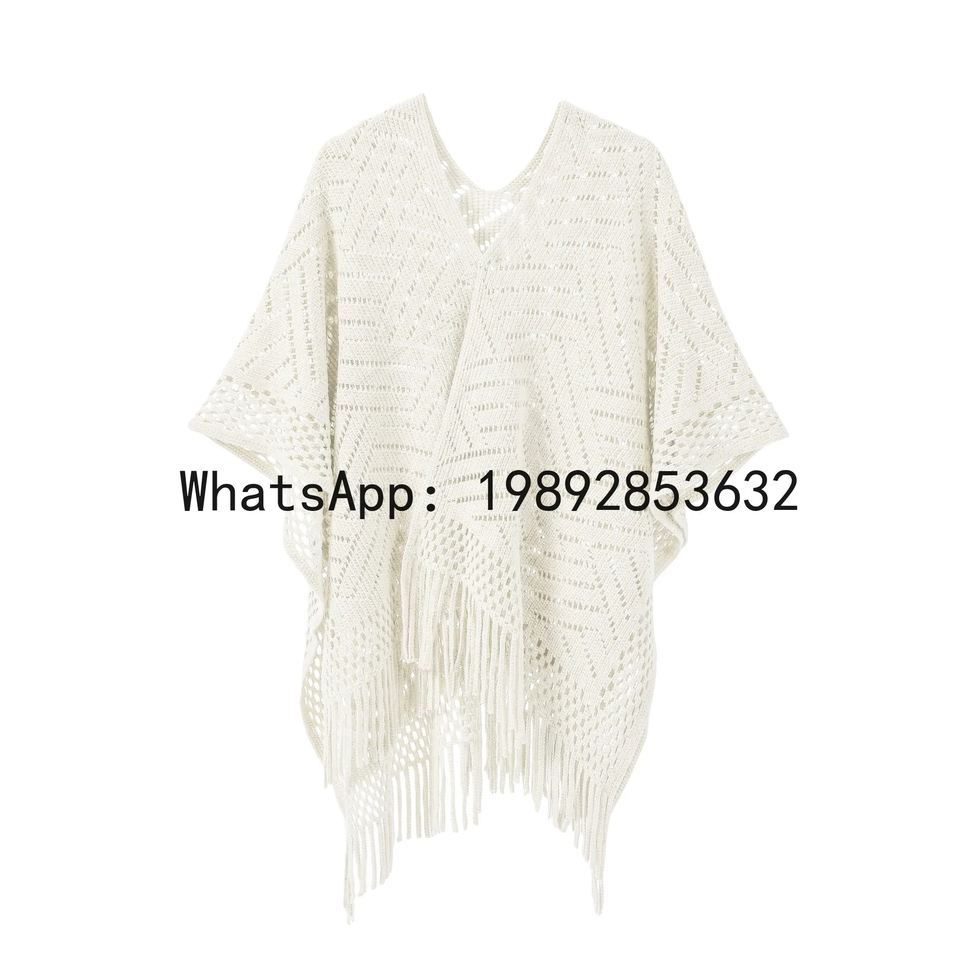 

Pj's bestselling spring/summer/autumn knitted openwork shawl - women's solid color mid-length lightweight cardigan